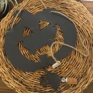 Slate pumpkin sign jack O lantern & wine stopper halloween fall party home decor